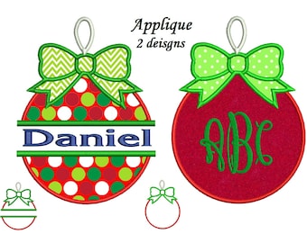 My First Christmas Embroidery design - 2 APPLIQUE designs 4x4, 5x7, 6x10 hoops Ornaments Applique Embroidery instant download