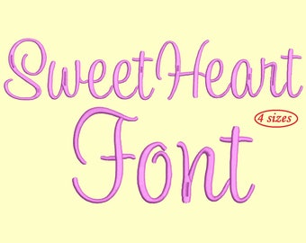 Sweetheart Embroidery Font Monogram Alphabet - 4 Sizes instant download