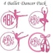 Ballet Embroidery Design in 2 Sizes each - INSTANT DOWLOAD - Ballet Dancer Embroidery - Ballet Dancer Monogram