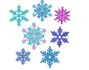snowflakes embroidery design 6 designs instant download