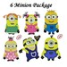 Minions Embroidery Design - 3 sizes Instant download