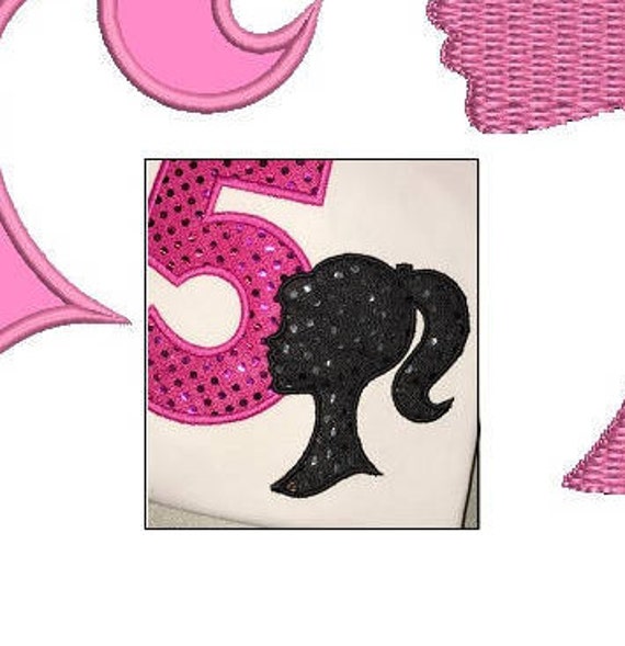 Barbie embroidery design barbie applique and barbie fill  etsy