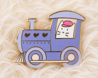 Katze Zug Emaille Pin