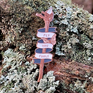 Gandalf&#39;s Staff Enamel Pin: &quot;Fly, You Fools!&quot;. .