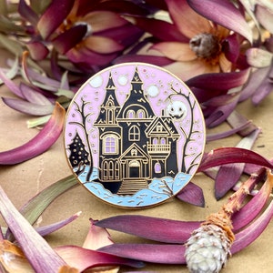Halloween Moonlit Ghoulevard House Enamel Pin