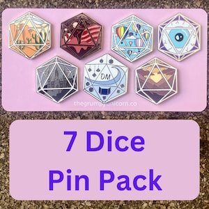 7 Dice Pin Pack. Dnd.