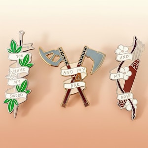 You Have My Sword, Bow & Axe Pin Set image 7