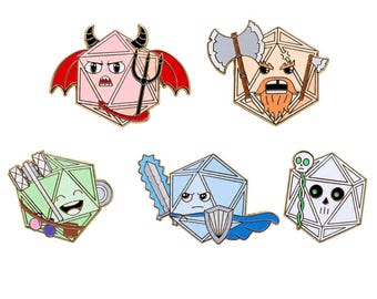 D&D Dice Creature Enamel Pin