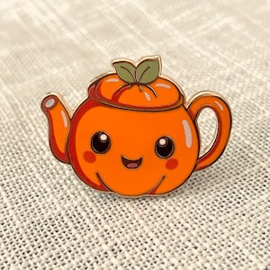 Pumpkin Teapot Enamel Pin