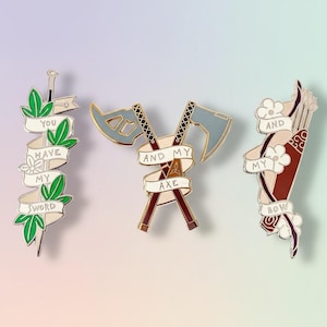 You Have My Sword, Bow & Axe Pin Set image 1