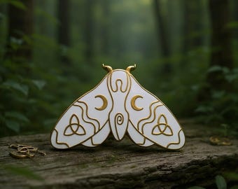 Moth White Pin