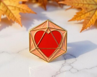 Herz Würfel, D&D Emaille Pin
