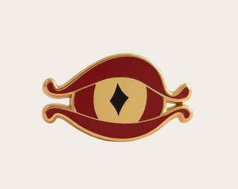 Emaille-Anstecknadel „Das brennende Auge“
