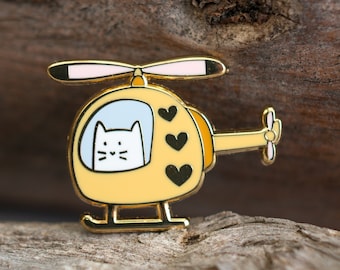 Helicopter Cat Pin