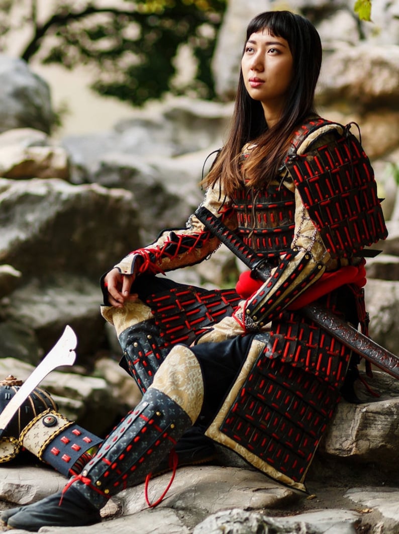 Japanese Samurai leather armor FULL samurai costume helmet Etsy