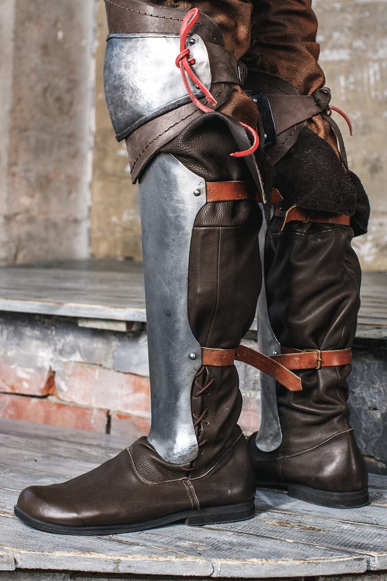 Steel Greaves Medieval Larp Leg Armor Renaissance Men Leg Etsy