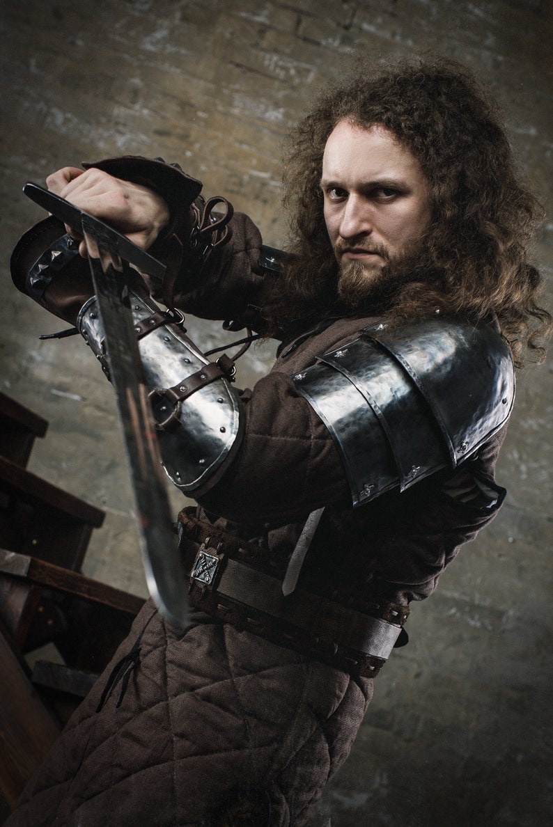 Steel shoulder armor; medieval larp pauldrons; warrior renaissance men shoulder guard; fantasy ren faire unisex cosplay