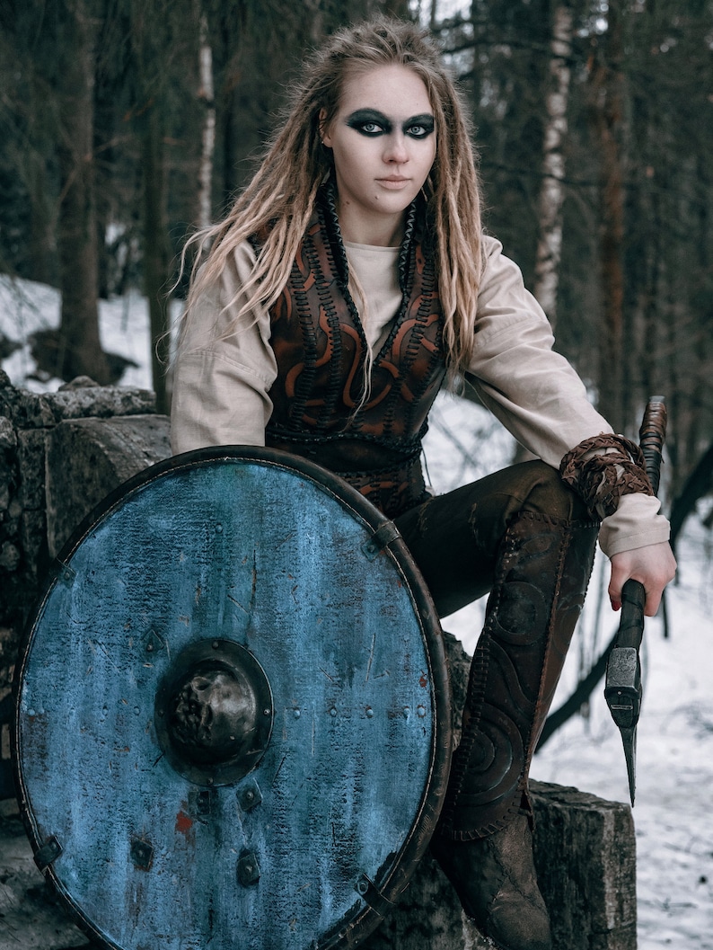 Lagertha costume viking women body armor LARP shieldmaiden Etsy