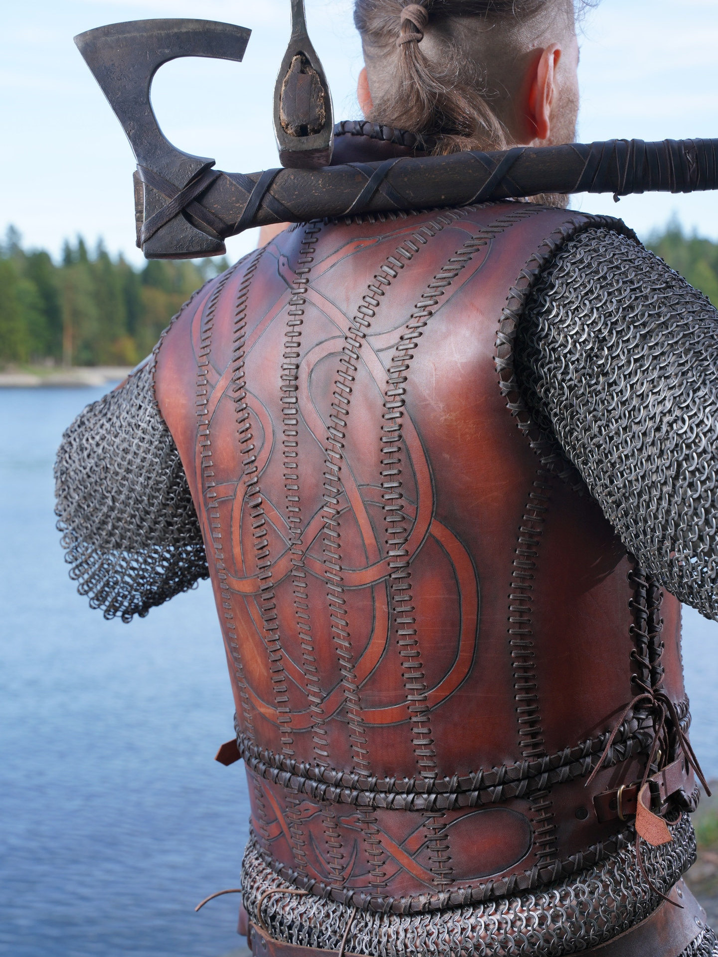 Viking leather armor with brass accents armor set medieval Etsy