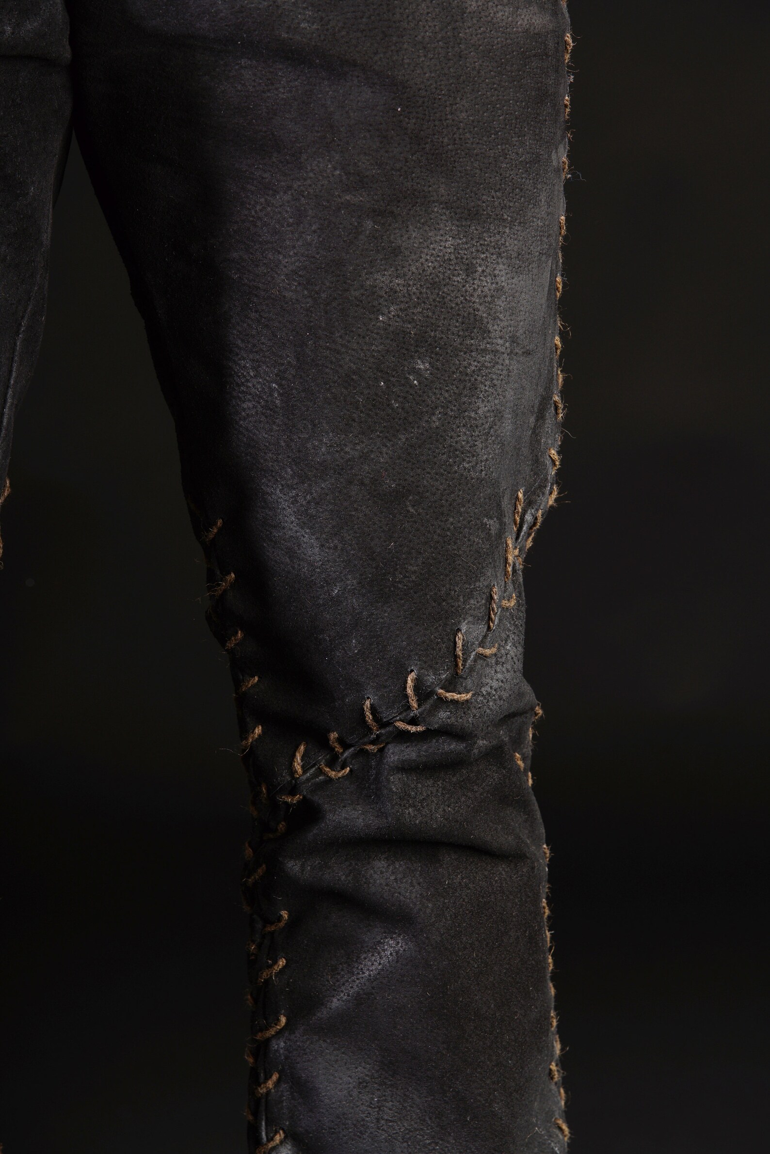 Black leather pants men viking larp trousers renaissance | Etsy