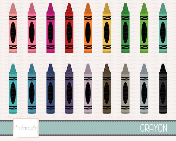 Crayon Crayons Clipart Set Commercial Use Instant Download Etsy