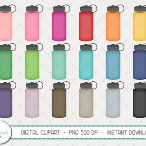 Bouteille d'eau Clipart ensemble, utilisation commerciale, téléchargement immédiat, Clipart numérique, Clip Art, planificateur Clip Art, école Clip Art-MP244