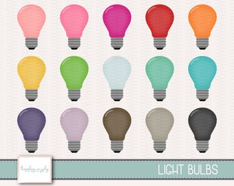 Light Bulb- Light Bulbs- Light- Bulb- Clipart Set, Commercial Use, Instant Download, Digital Clipart, Clip Art, Planner Clip Art- MP222