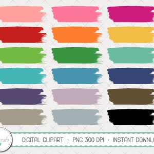 Trockene Pinselstriche-Paintstriche-Paint-Clipart-Set, kommerzielle Nutzung, sofortiger Download, digitale Clipart, digitale Bilder-MP272