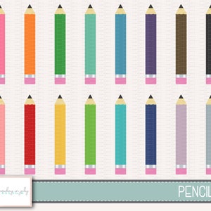 Pencils-School Supplies- Clipart Set, Commercial Use, Instant Download, Digital Clipart, Digital Images- MP221