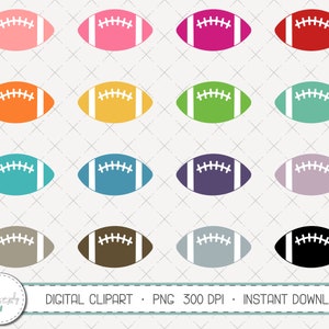Football, Footballs, Ball, Sports- Clipart Set, Commercial Use, Instant Download, Digital Clipart, Digital Images- MP308