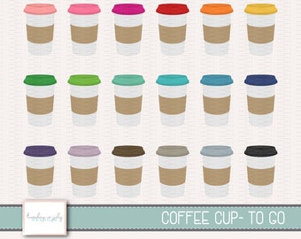 Coffee, Coffee To Go, Coffee Cup-Clipart Set, Commercial Use, Instant Download, Digital Clipart, Clip Art, Planner Clip Art-MP245