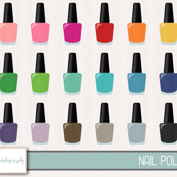 Nail Polish Clipart Set, Commercial Use, Instant Download, Digital Clipart, Digital Images- MP203