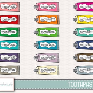 Zahnpasta - Zahnpasta - Hand gezeichnet - Doodle Clipart Set, kommerzielle Nutzung, sofortiger Download, digitale Clipart, digitale Bilder-MP265