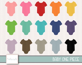 Baby One Piece-Baby Body Suit-Baby Clothes-Clipart Set, Commercial Use, Instant Download, Digital Clipart, Clip Art, Planner Clip Art- MP257