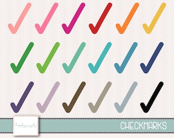 Colorful Checkmark Clipart Set – Hand Drawn Planner Graphics (Digital Download)