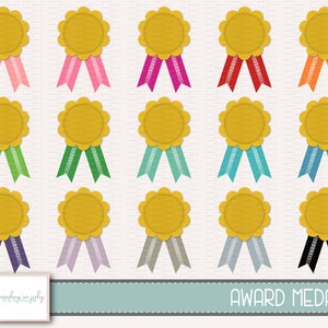 Award Medal- Auszeichnungen- Medaillen- Ribbon Badges-Clipart-Set, kommerzielle Nutzung, Sofortiger Download, Digital Clipart, Digitale Bilder-MP286