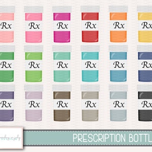 Prescription Bottle-Pill Bottle- Clipart Set, Commercial Use, Instant Download, Digital Clipart, Digital Images- MP205