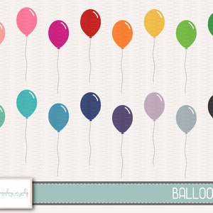 Balloons, Party Balloons Clip Art, Party, Clipart Set, Commercial Use, Instant Download, Digital Clipart, Clip Art, Planner Clip Art- MP271