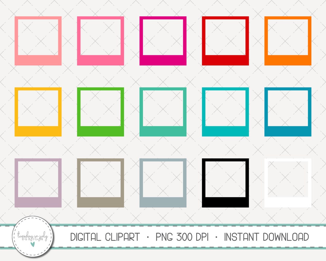 Photo Frame Clipart Set, Vintage Photo Frame, Frame Clipart, Frame PNG