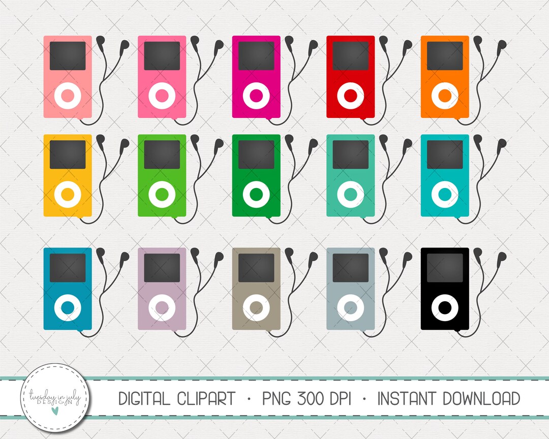 MP3 Player Clipart Set, MP3 Player Clipart, Music Clipart, Clipart