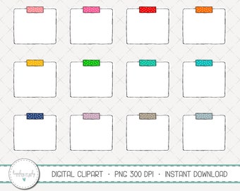 May include: Twelve blank white square note cards with different colored polka dot washi tape borders. The colors are pink, red, orange, yellow, green, turquoise, navy blue, light pink, gray, and light gray.