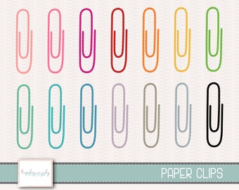 Colorful Paper Clip Clipart Set – Commercial Use, Digital Download
