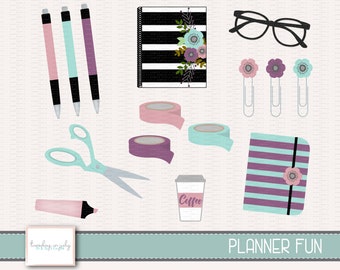 Planner-Planning-Planner Fun- Clipart Set, Commercial Use, Instant Download, Digital Clipart, Digital Images- CP210