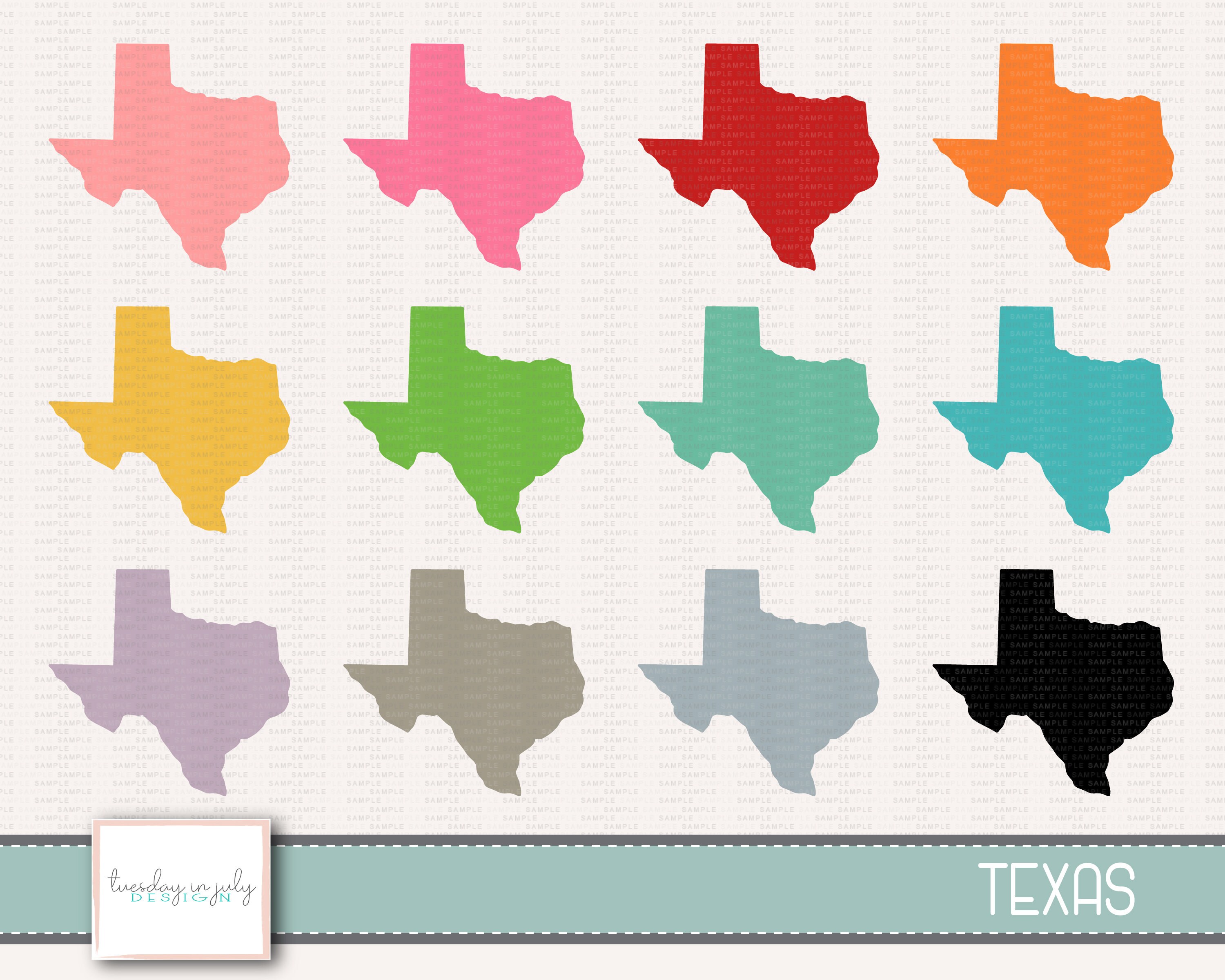 Texas, State of Texas, Clipart Set, Hand Drawn, Clipart, Commercial Use ...
