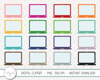 Laptop Clipart - Kommerzielle Nutzung PNG (Digitaler Download)