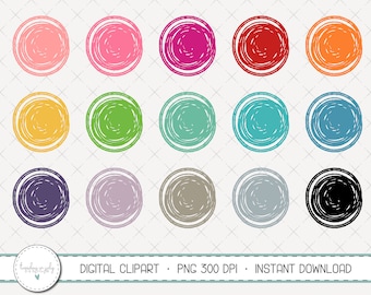 Swirly Dots Clipart Set, Circles, Dots, Commercial Use, Instant Download, Digital Clipart, Clip Art, MP275
