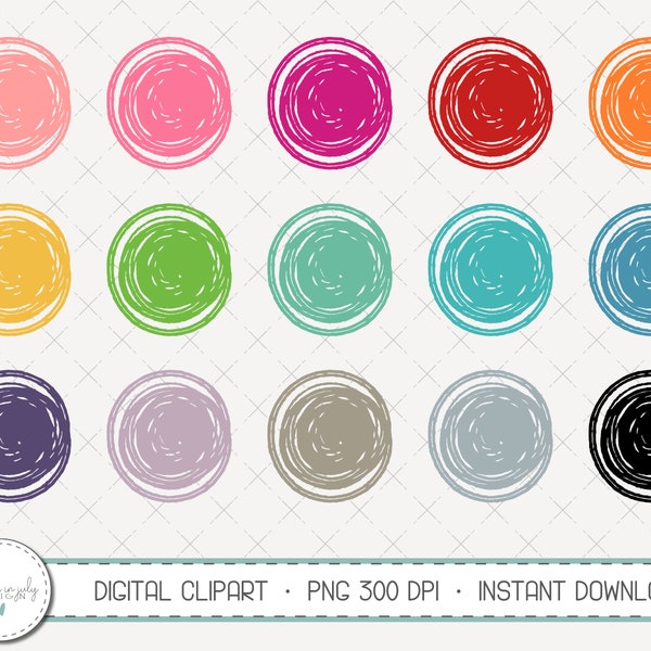 Swirly Dots Clipart Set, Circles, Dots, Commercial Use, Instant Download, Digital Clipart, Clip Art, MP275