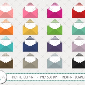 Envelope-Open Gingham Envelope with Heart, Mail Clipart Set, Open Letter Clipart, Commercial Use, Digital Clipart, Digital Images- MP332