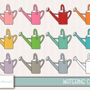 Arrosoir, arrosoirs, ensemble de Clipart, dessinés à la main, Clipart, utilisation commerciale, téléchargement immédiat, Clipart numérique, Images numériques-MP301