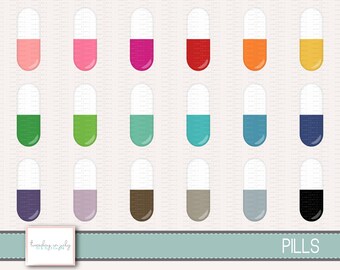 Pill Clipart Set, Medicine Graphics, Commercial Use (Digital Download)
